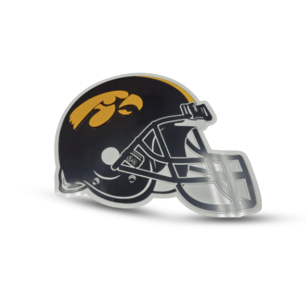 and on iowa football helmets Iowa Hawkeyes Football Helmet – Premier Metal Art