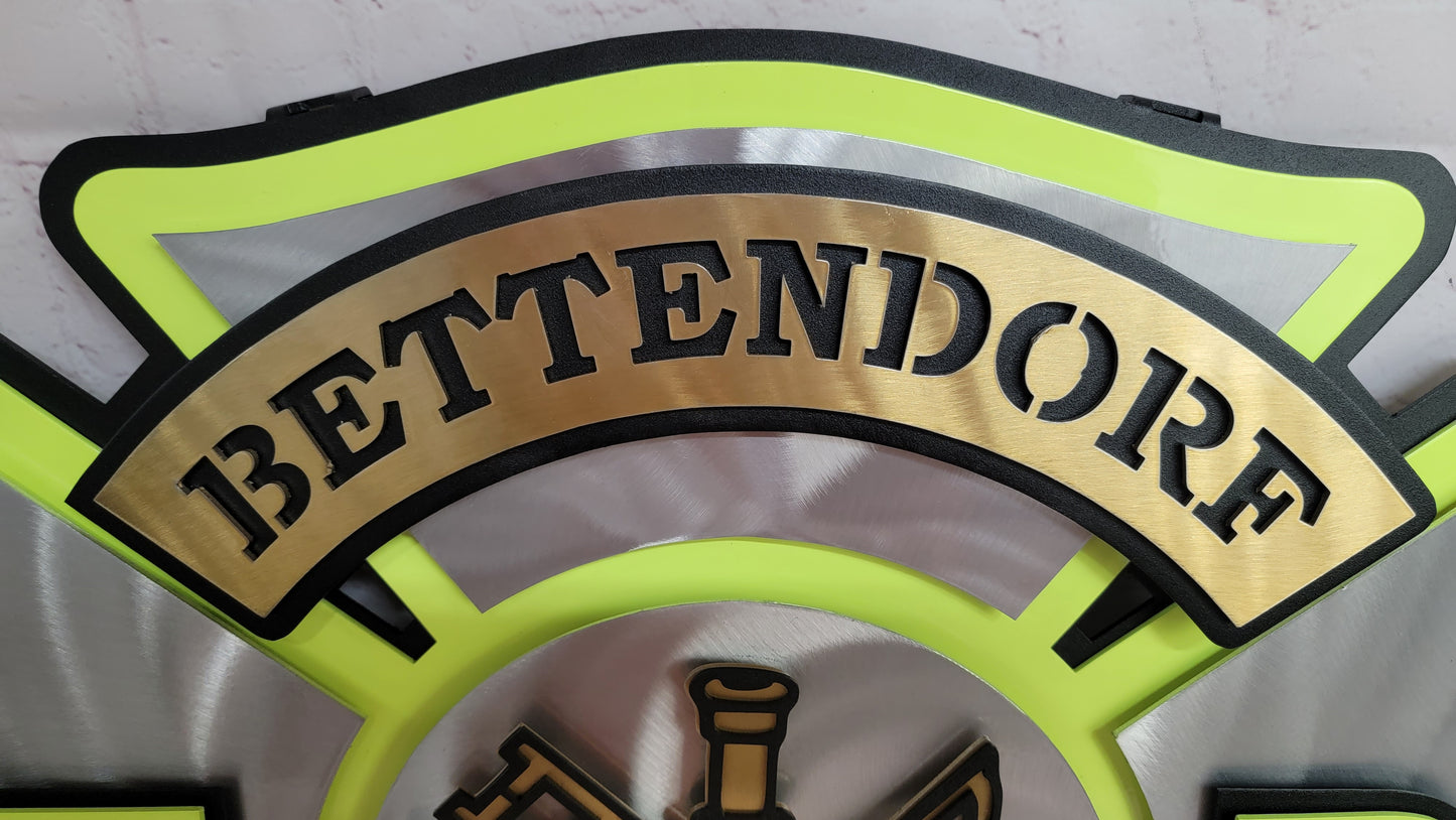 Bettendorf Fire Neon Maltese Shield