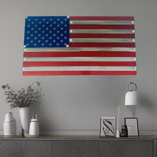 2 Layered American Flag Wall Decor Displayed