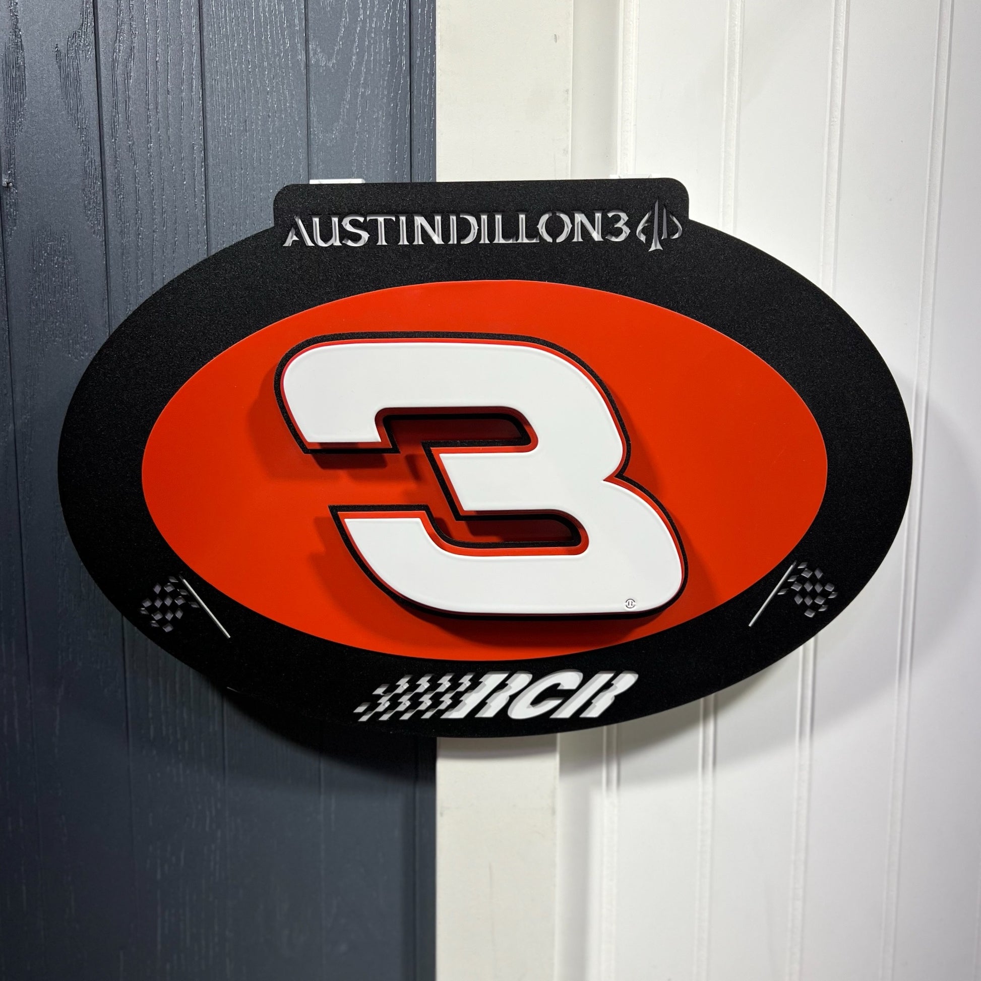 Austin Dillion #3 Oval 3D Sheet Metal Diecast Display Sign Only