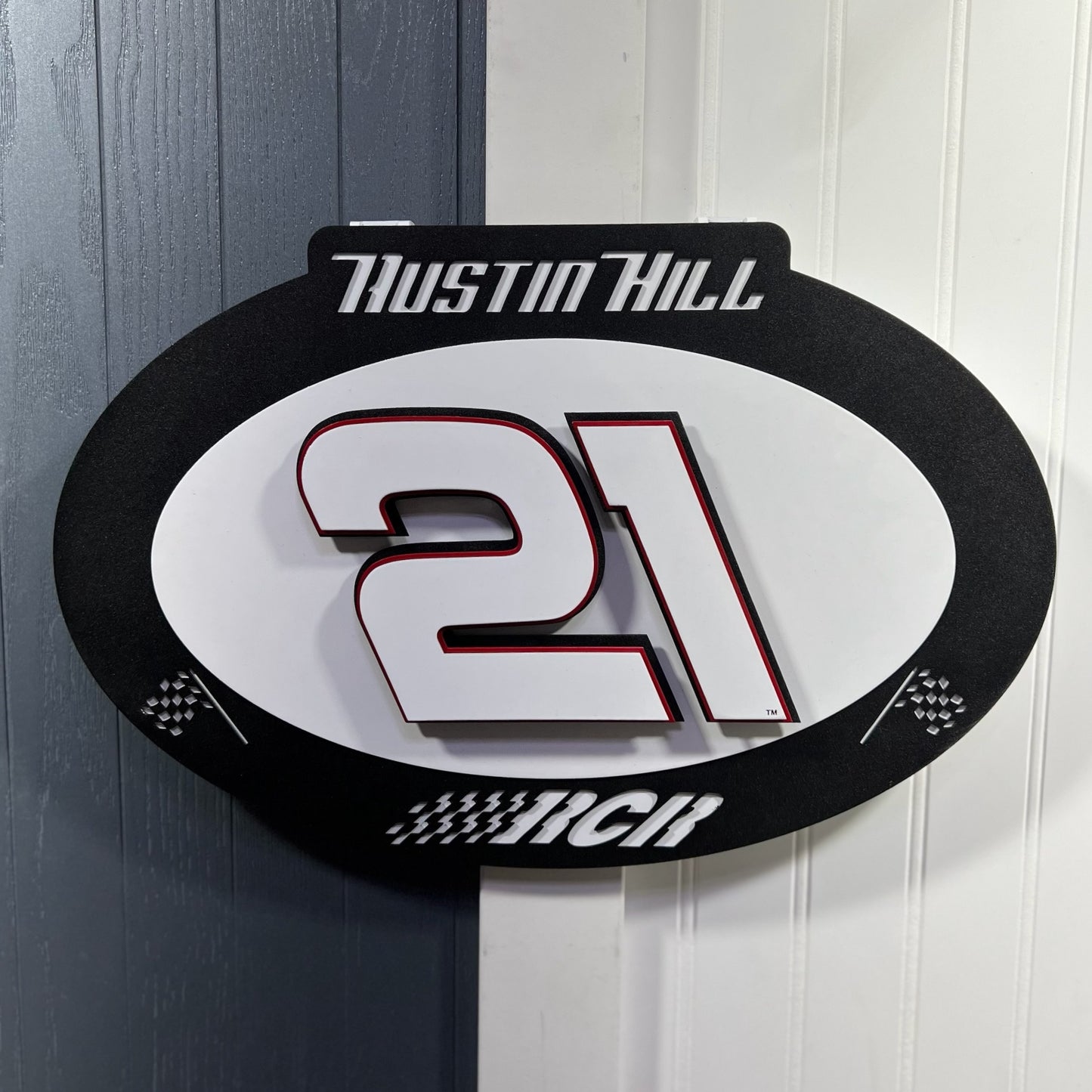 Sign On Wall Austin Hill #21 Oval 3D sheet Metal
