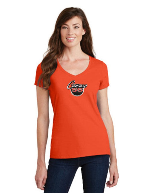 Chevrolet Camaro Script with SS T-shirt LADIES V-NECK T-shirt