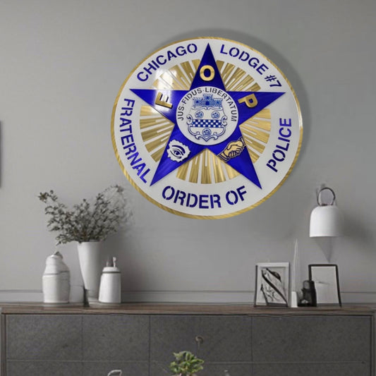 Wall Display Chicago Fraternal Order Of Police Badge