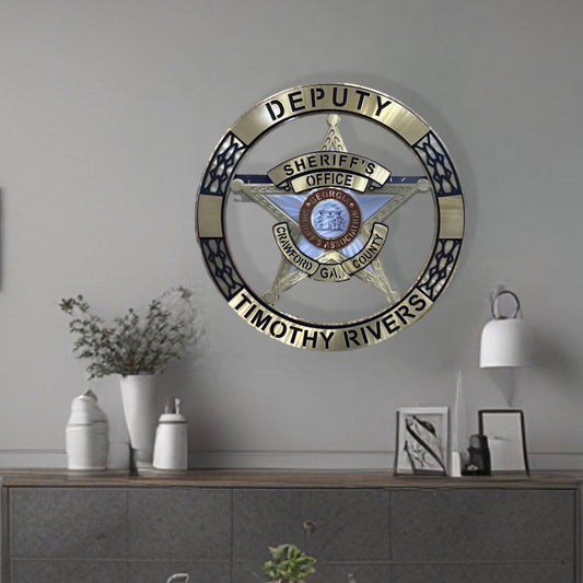 Wall Display Of Crawford County Sheriff Star