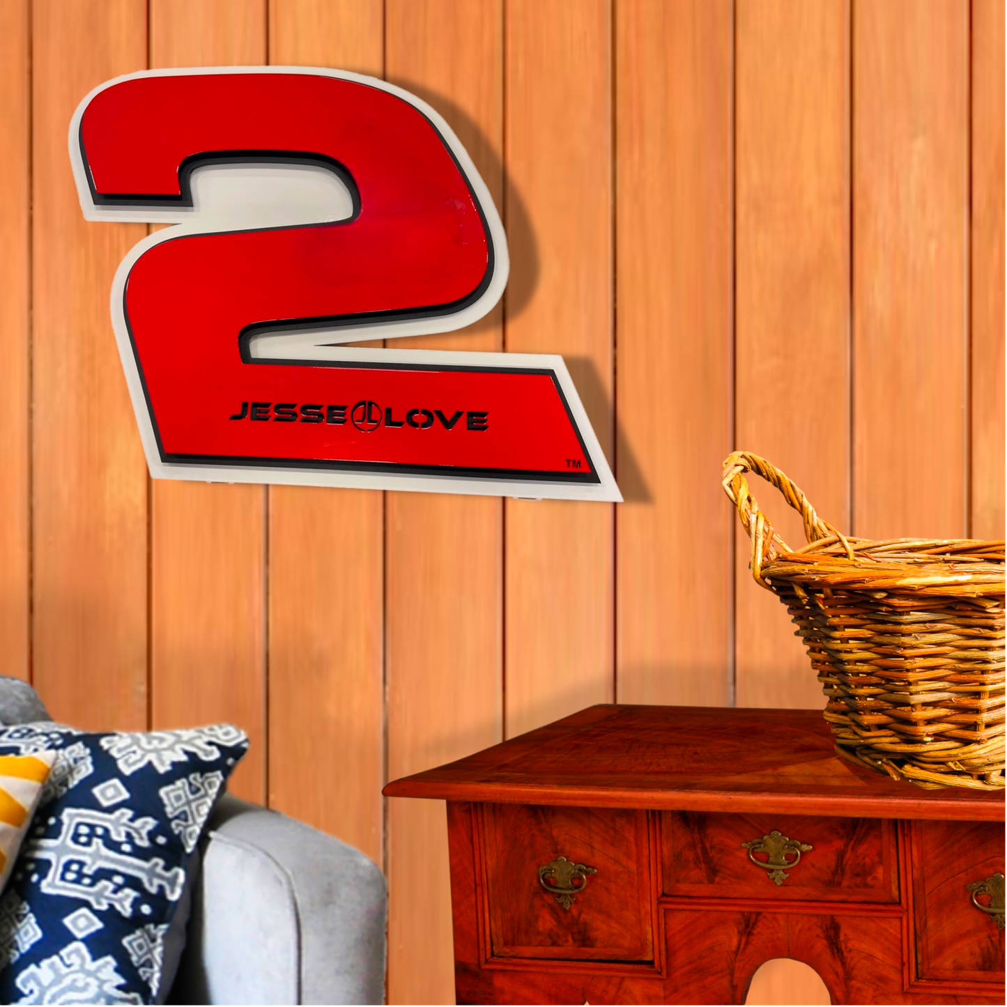 Premier Jesse Love #2 Number Door Name Plate Cutout