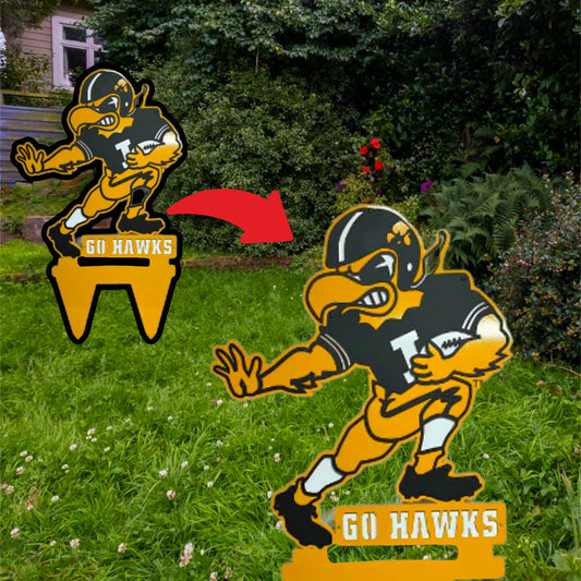 Iowa Hawkeyes Vintage Football Pose Herky Yardstake