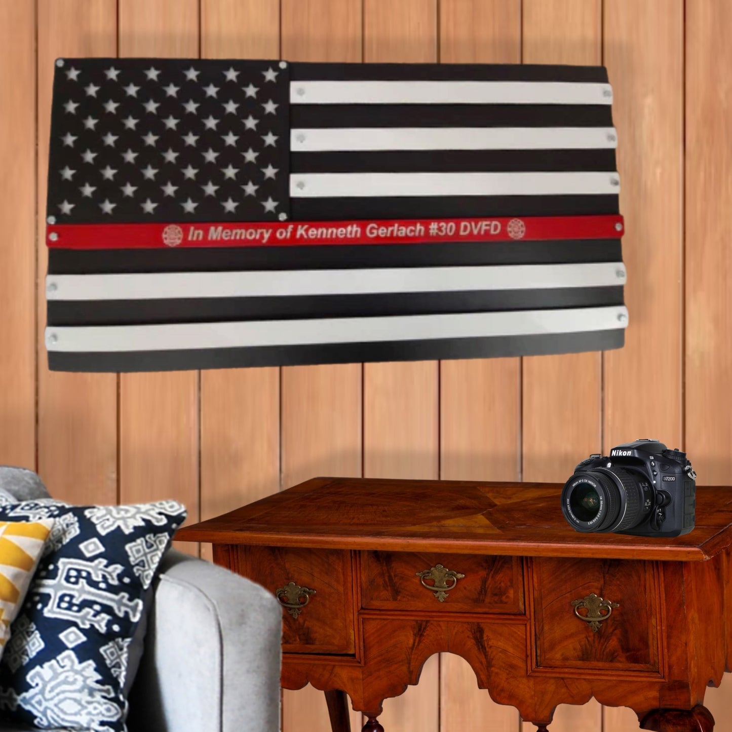 2 Layer Red Line Flag