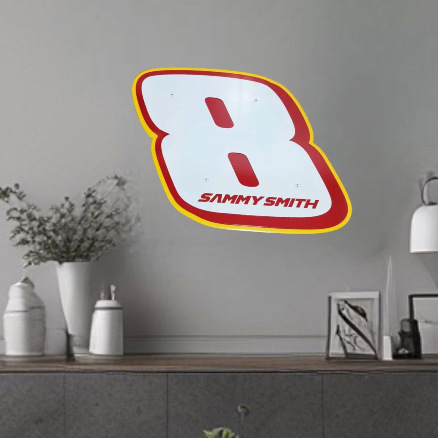 Sammy Smith #8 Door Name Plate Sheet Metal Number