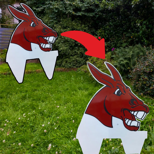 Central Missouri Mules Head Logo Yard Stake