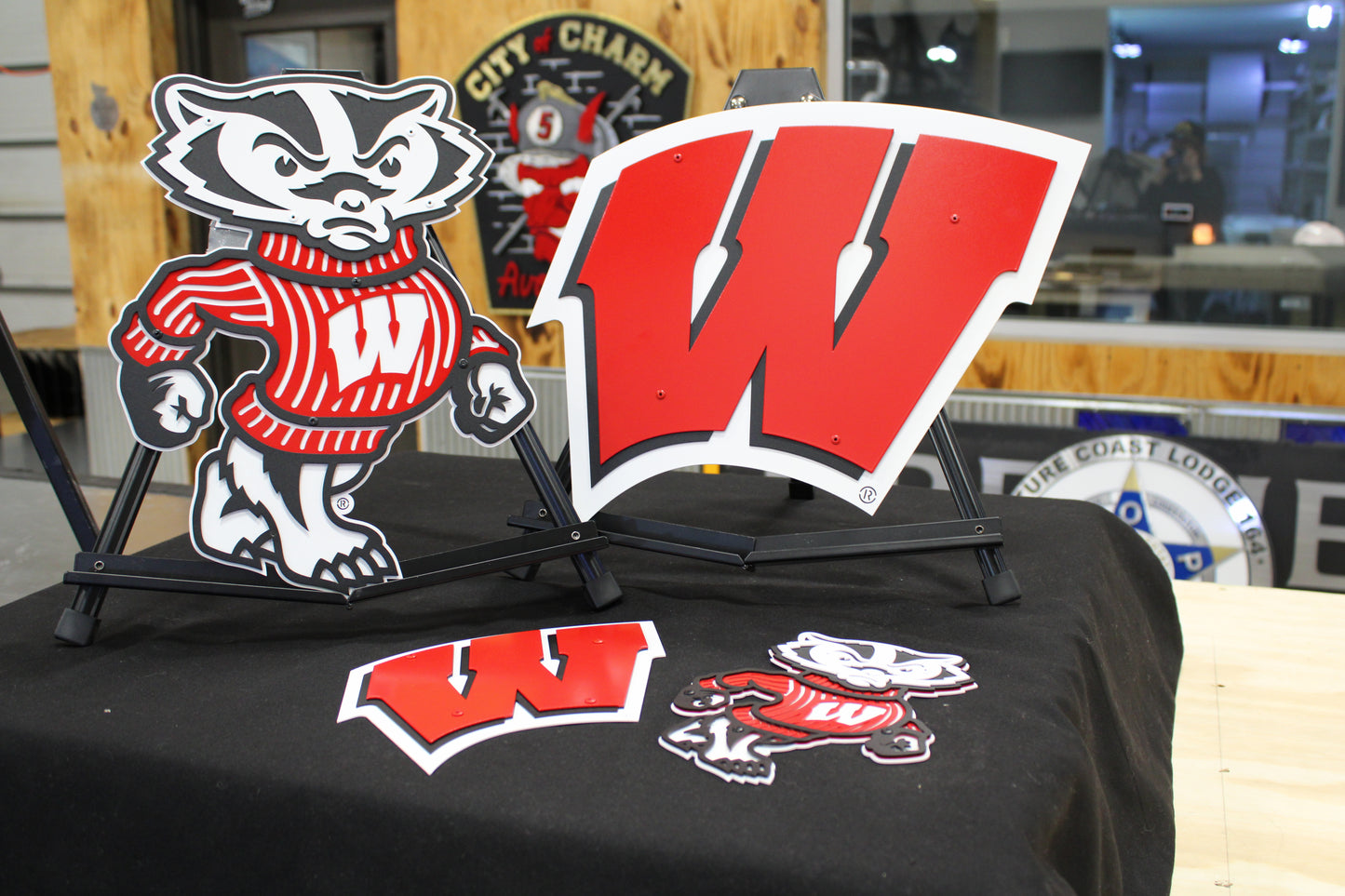 Univeristy of Wisconsin-Madison Badgers Mascot Logo Dorm Room Size Compressed