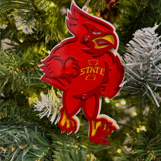Iowa State Cyclones Cy The Mascot Current Logo Magnet/Ornament on Tree