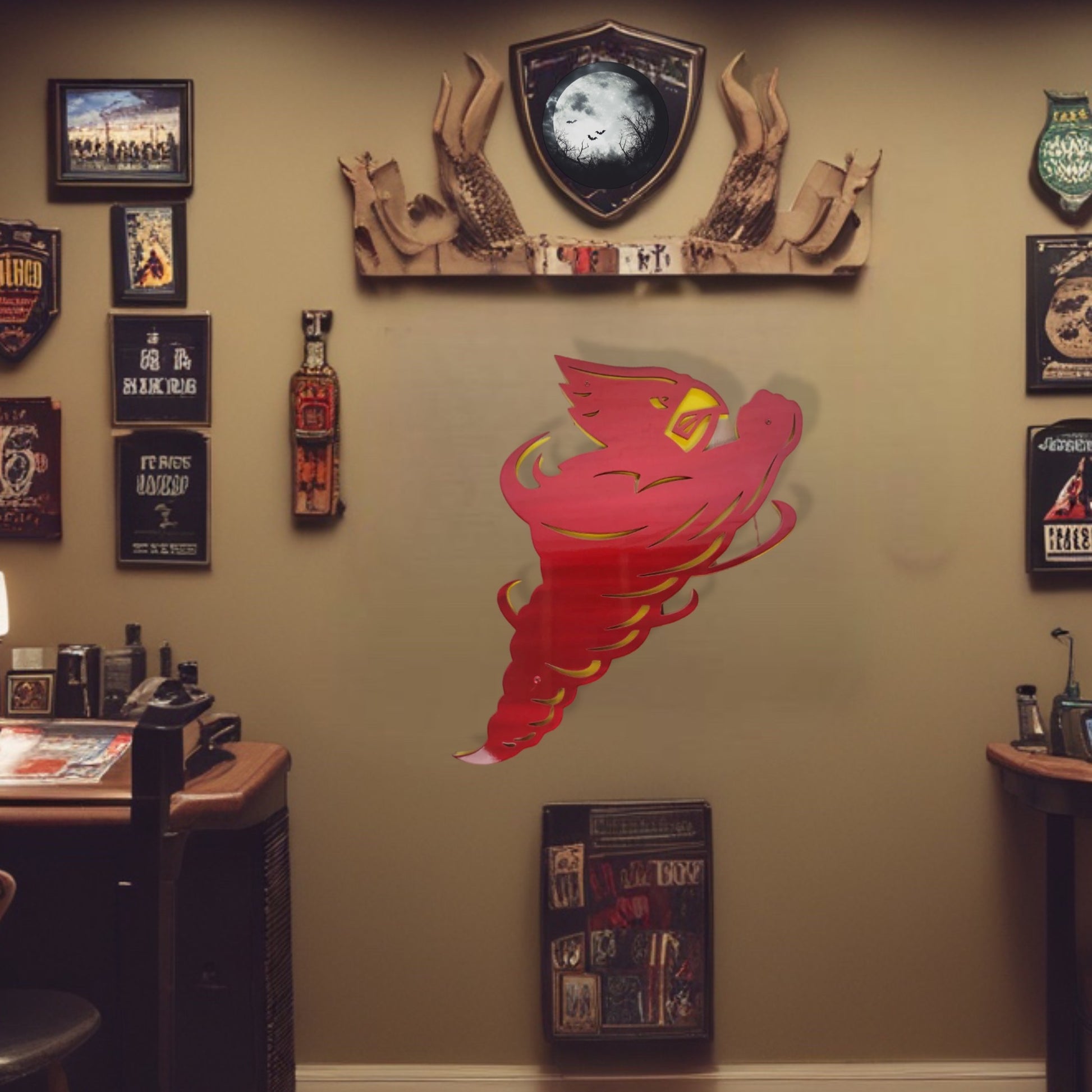 Iowa State Cyclones Cy Tornado Metal Art On Wall In Man Cave