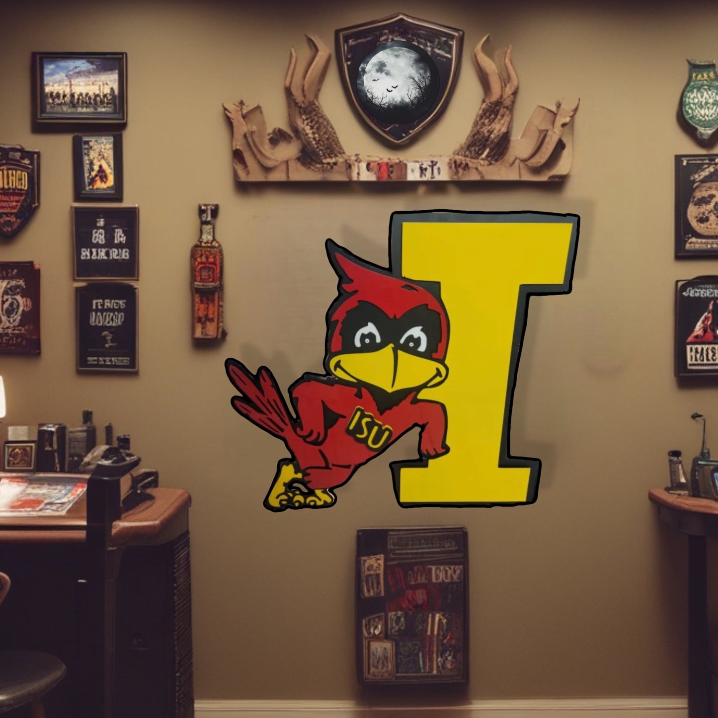 Man Cave Iowa State Cyclones Vintage 83' Leaning Cyclone Metal Art