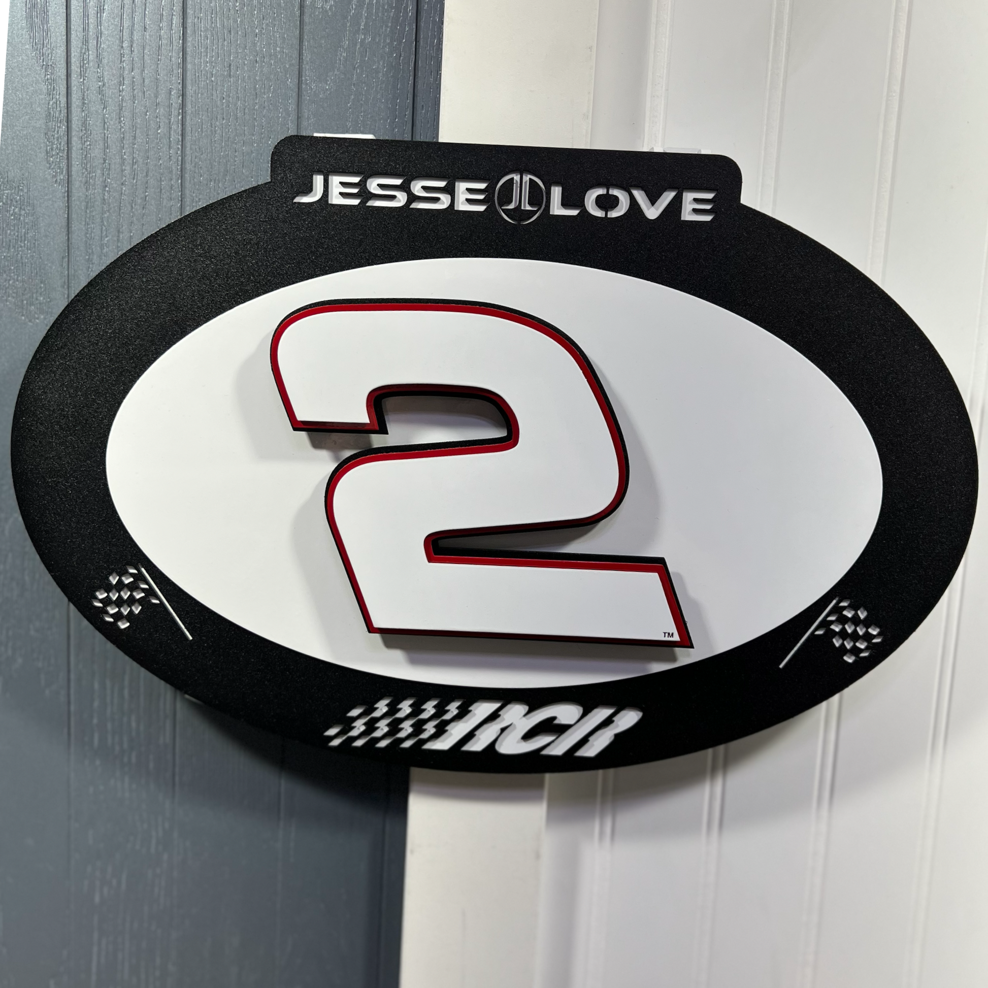 Jesse Love #2 Oval 3D Sheet Metal Sign