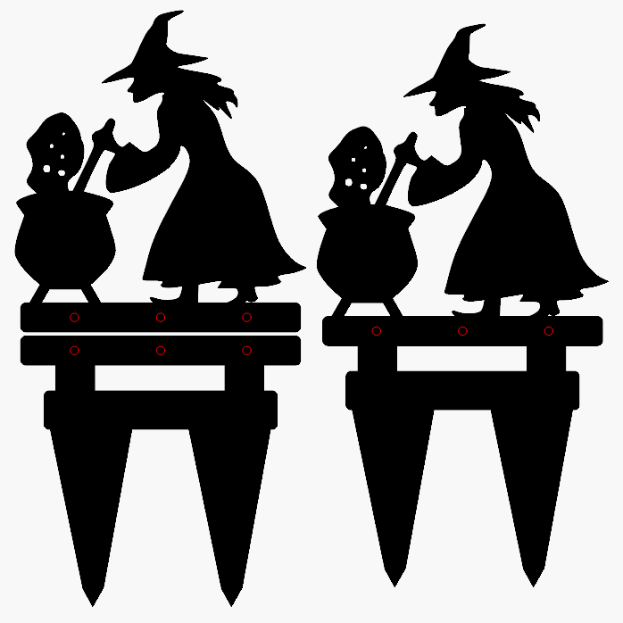Halloween Witch Yardstake Sign - Collapsible