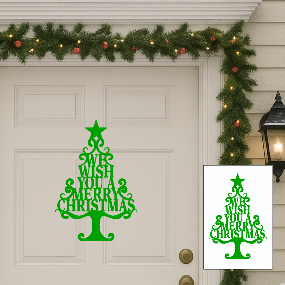 We Wish You A Merry Christmas Tree Monogram