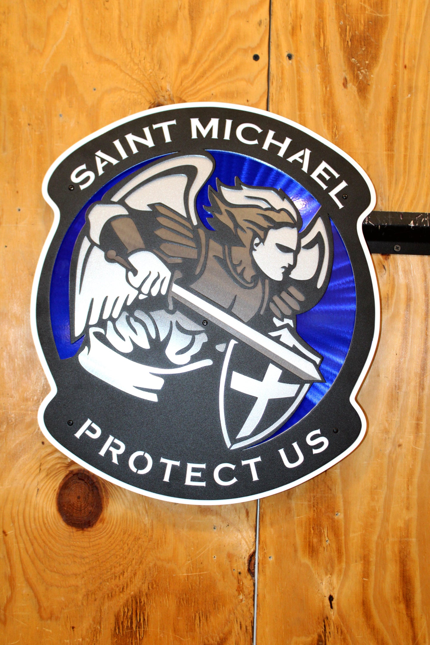 18" Compressed Saint Michael Protect Us Logo