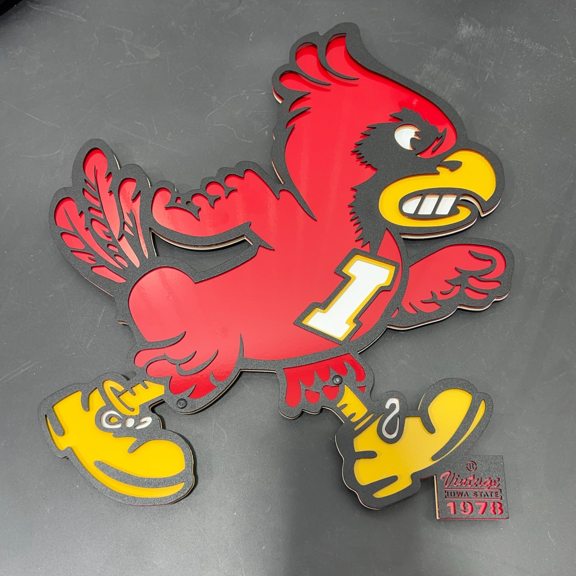 Vintage Iowa State Cardinal Cut Out