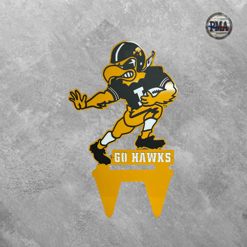 Iowa Hawkeyes Vintage Football Pose Herky Yardstake