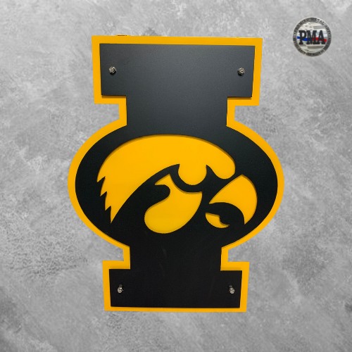 Iowa Hawkeyes "I" with Tigerhawk