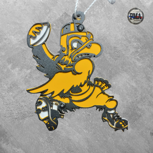 Iowa Hawkeye Vintage Football Herky Ornament/Magnet