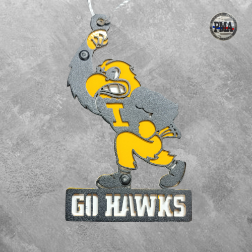 Iowa Hawkeyes Go Hawks Fighting Herky Ornament/Magnet