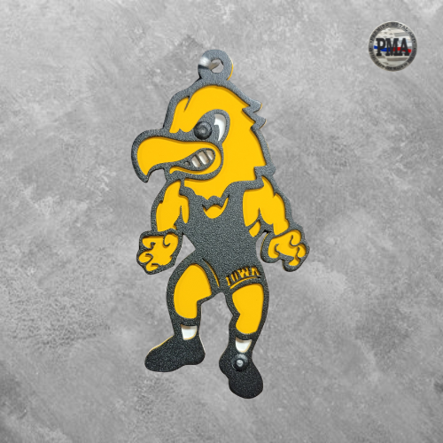 Iowa Hawkeyes Vintage Wrestling Herky Ornament/Magnet