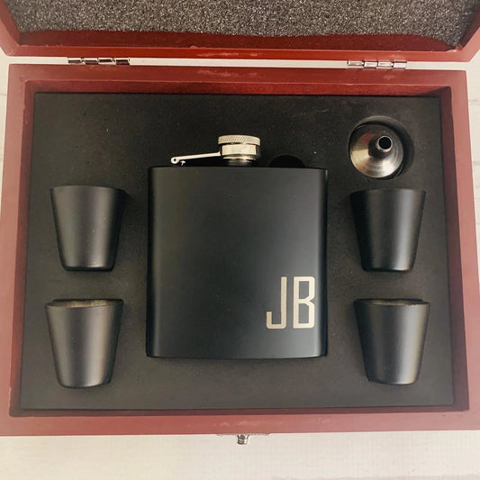 6oz Matte Black Flask Stainless