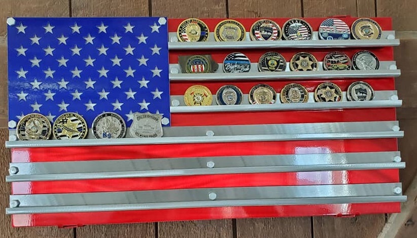 Challenge Coin On American Flag