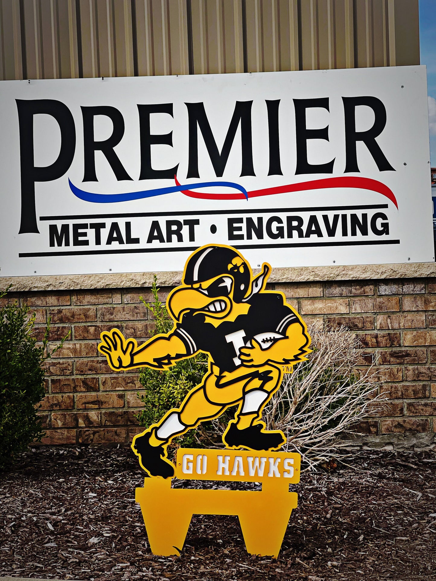 Iowa Hawkeyes Vintage Football Pose Herky Yardstake