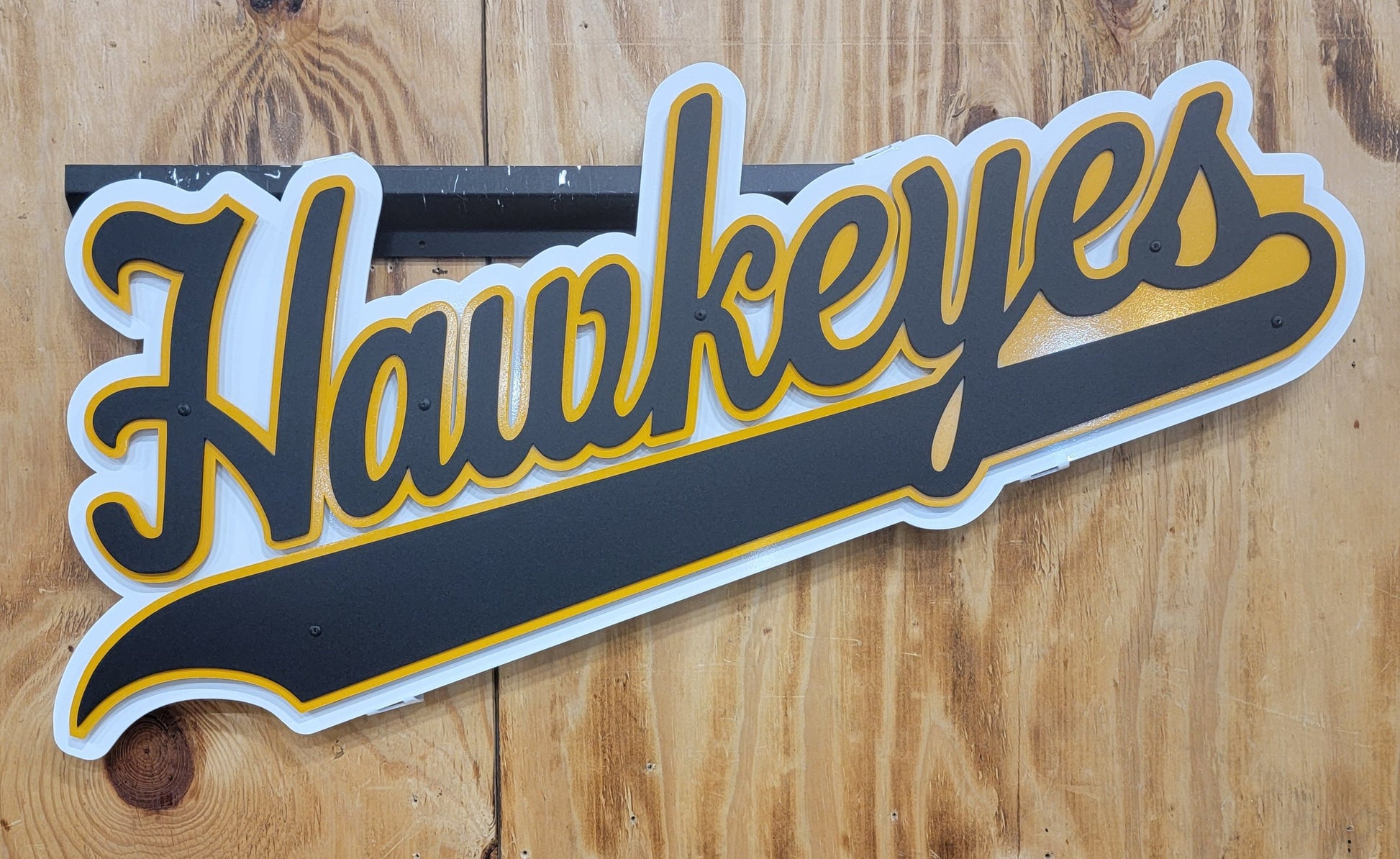 Iowa Gold Script Iowa Hawkeyes Script – Premier Metal Art