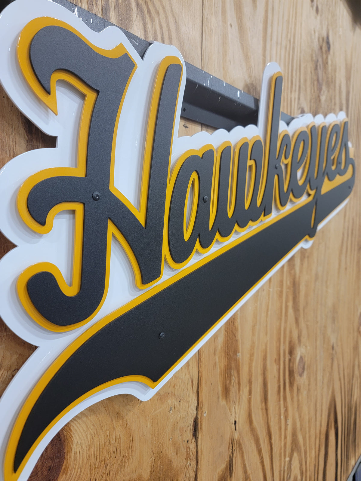 Iowa Gold Script Iowa Hawkeyes Script – Premier Metal Art