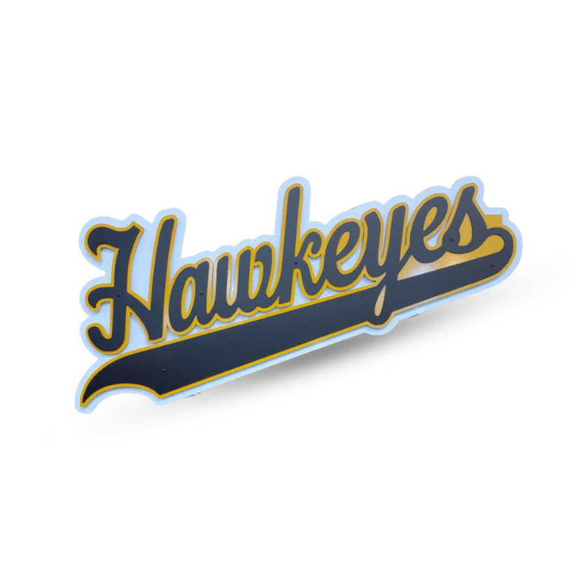 Iowa Gold Script Iowa Hawkeyes Script – Premier Metal Art