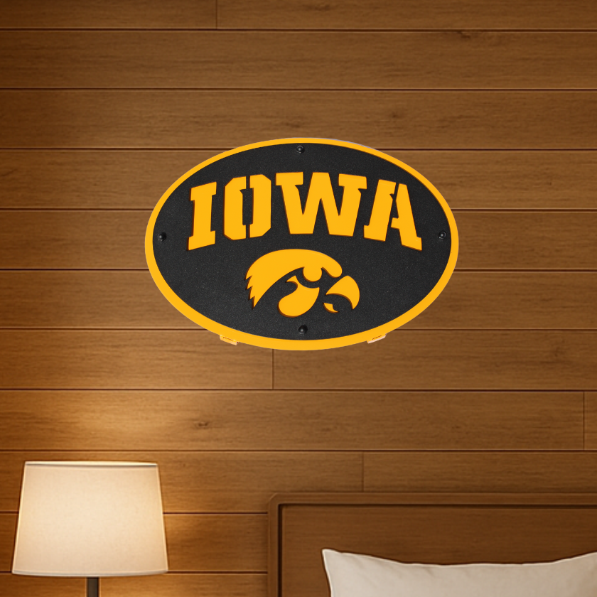 Iowa Hawkeyes 2 Layer Tigerhawk Oval