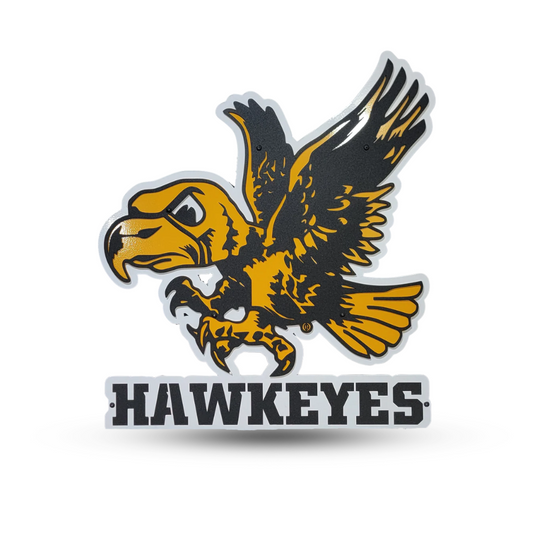 Iowa Hawkeyes Flying Herky with "Hawkeyes" or Custom