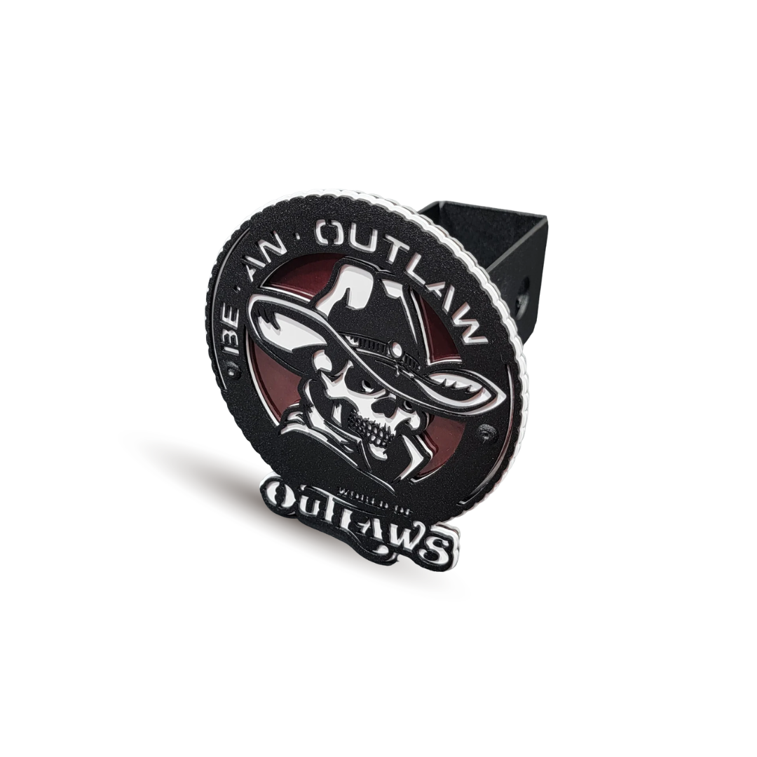 World Of Outlaws Be An Outlaw Logo Trailer Hitch Cover