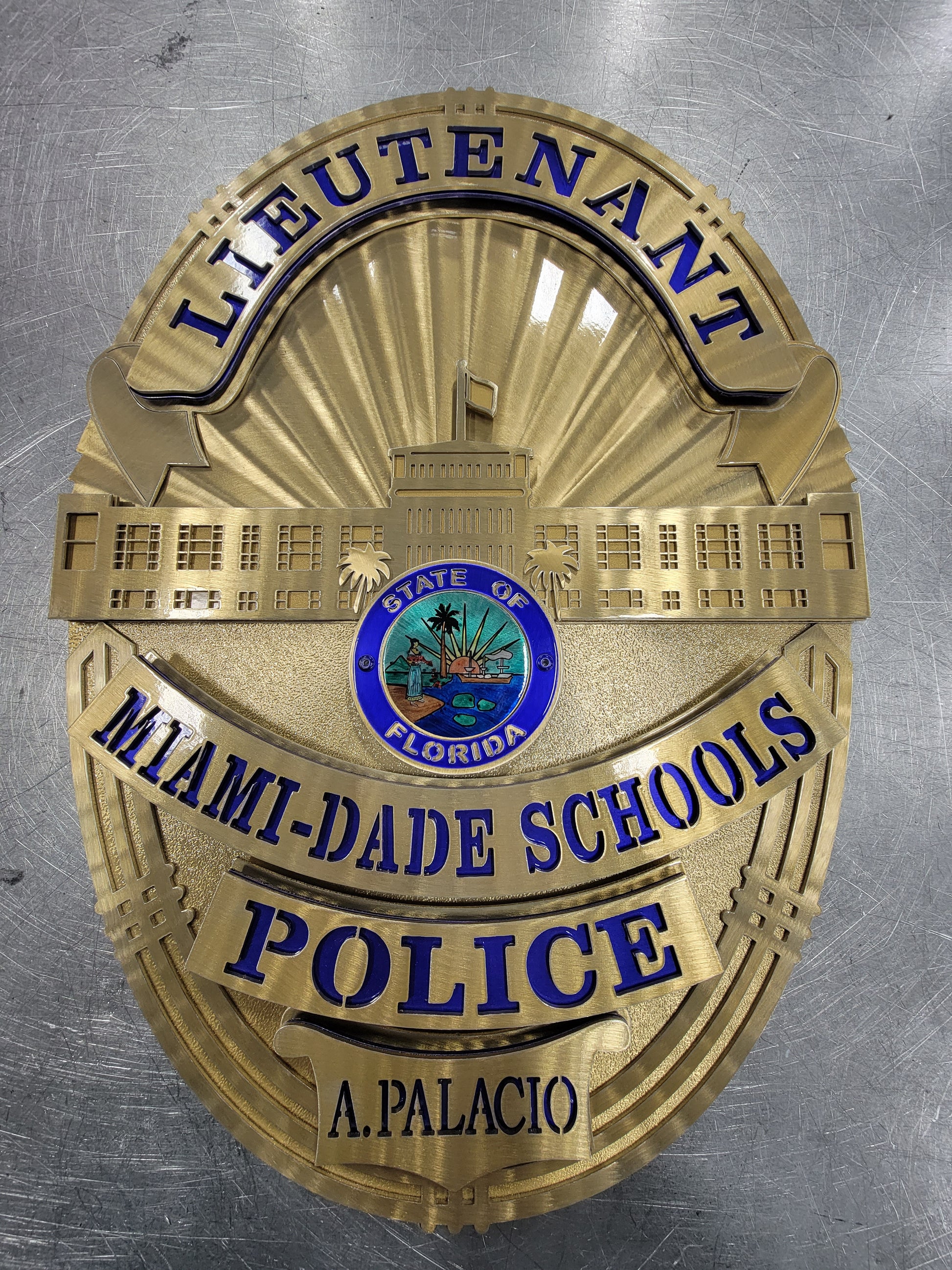 State Of Florida MiamiDade Schools Police A. Palacio Badge Premier