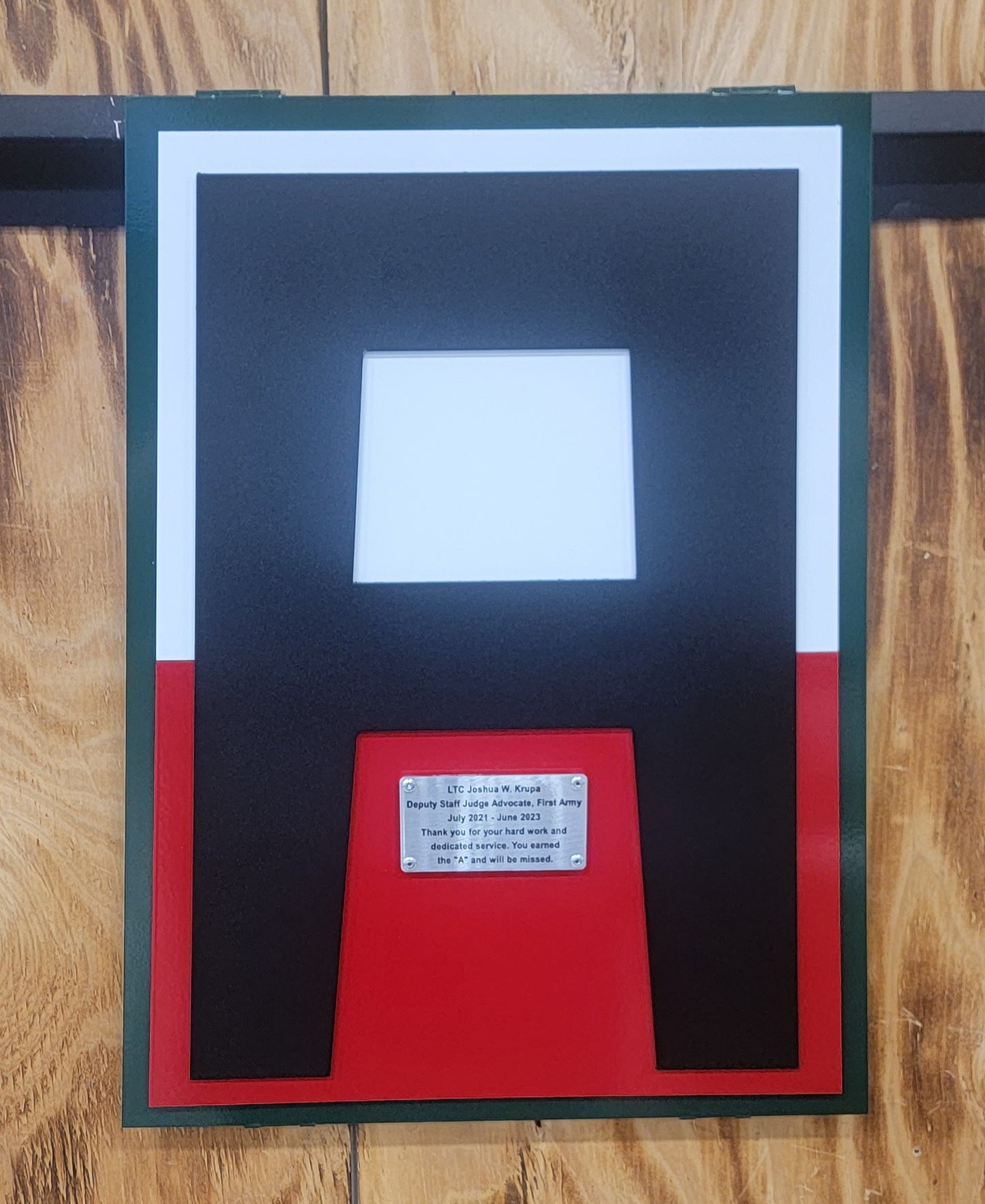 Army A with Plaque