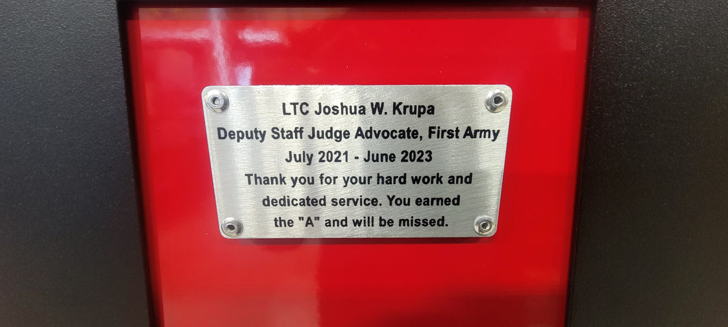 Army A with Plaque