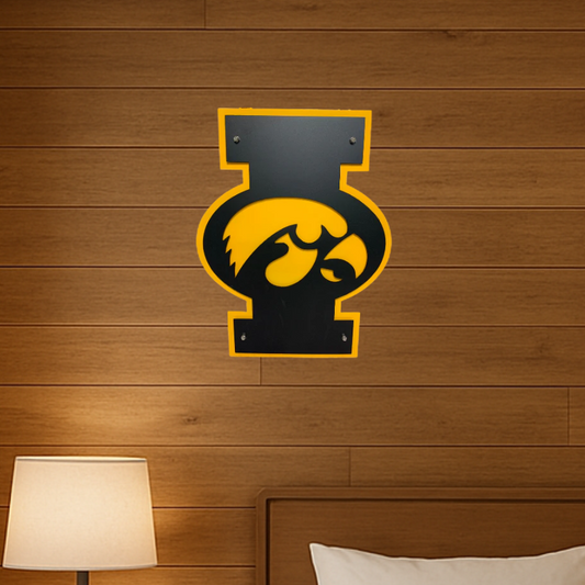 Iowa Hawkeyes "I" with Tigerhawk