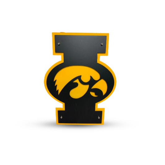 Iowa Hawkeyes "I" with Tigerhawk