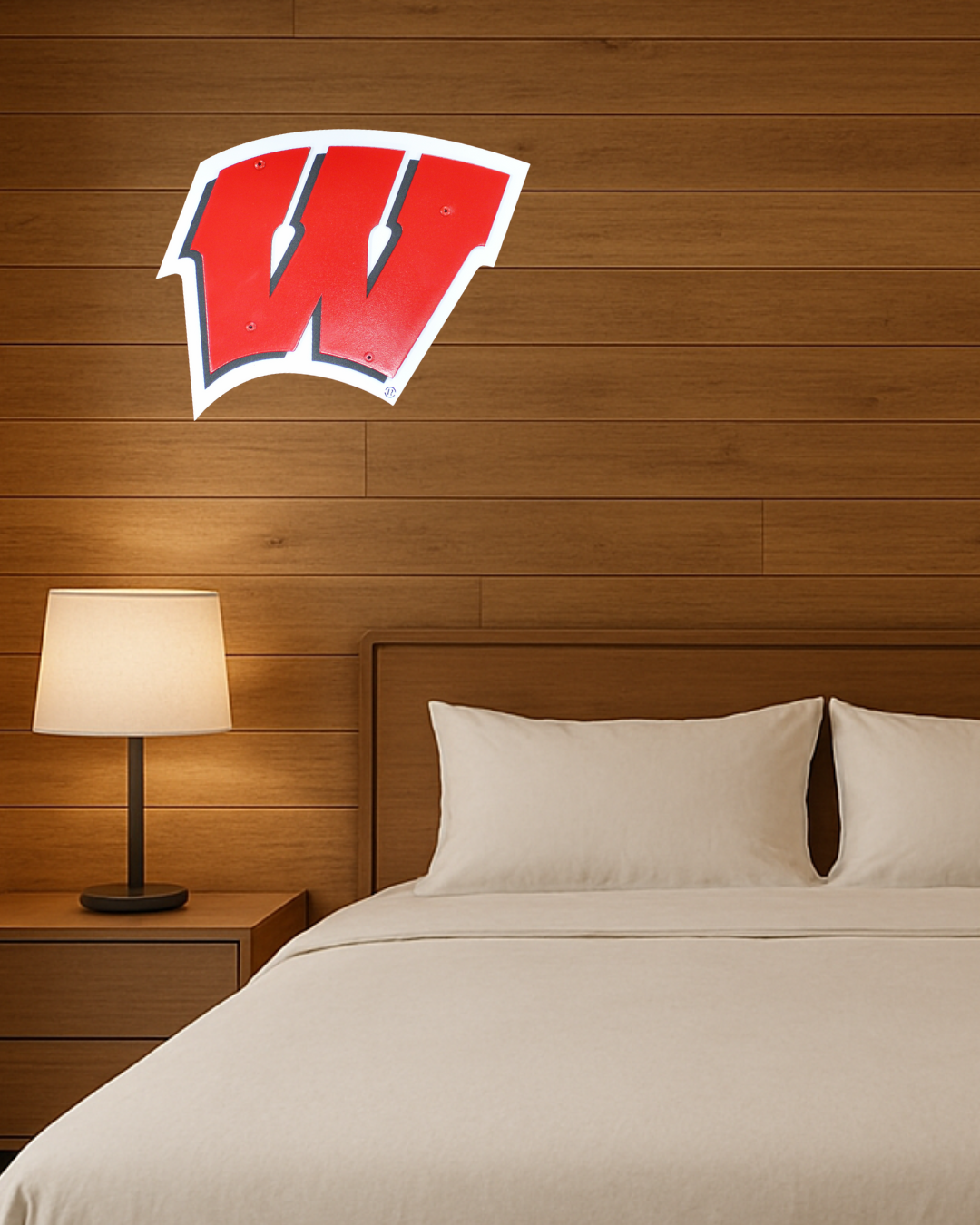 Univeristy of Wisconsin-Madison Badgers "W" Logo Dorm Room Size Compressed