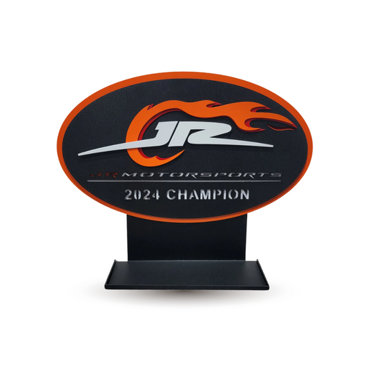 JR Motorsports 2024 Champions Oval 3D Premier Metal Diecast Display