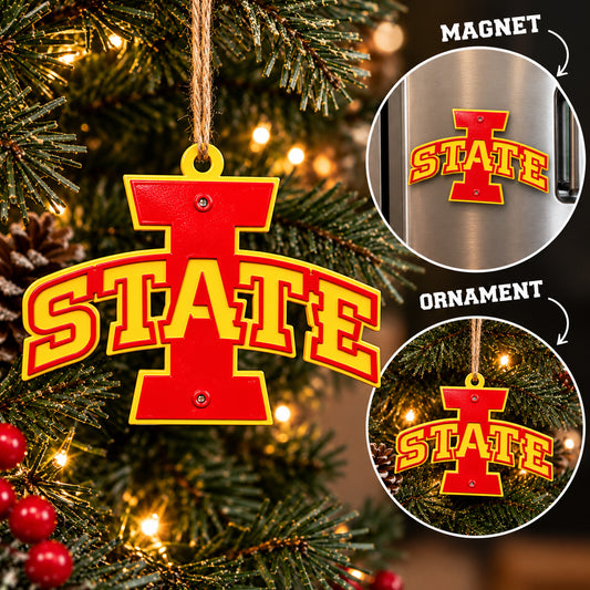 Iowa State "I" with "State" Ornament/Magnet