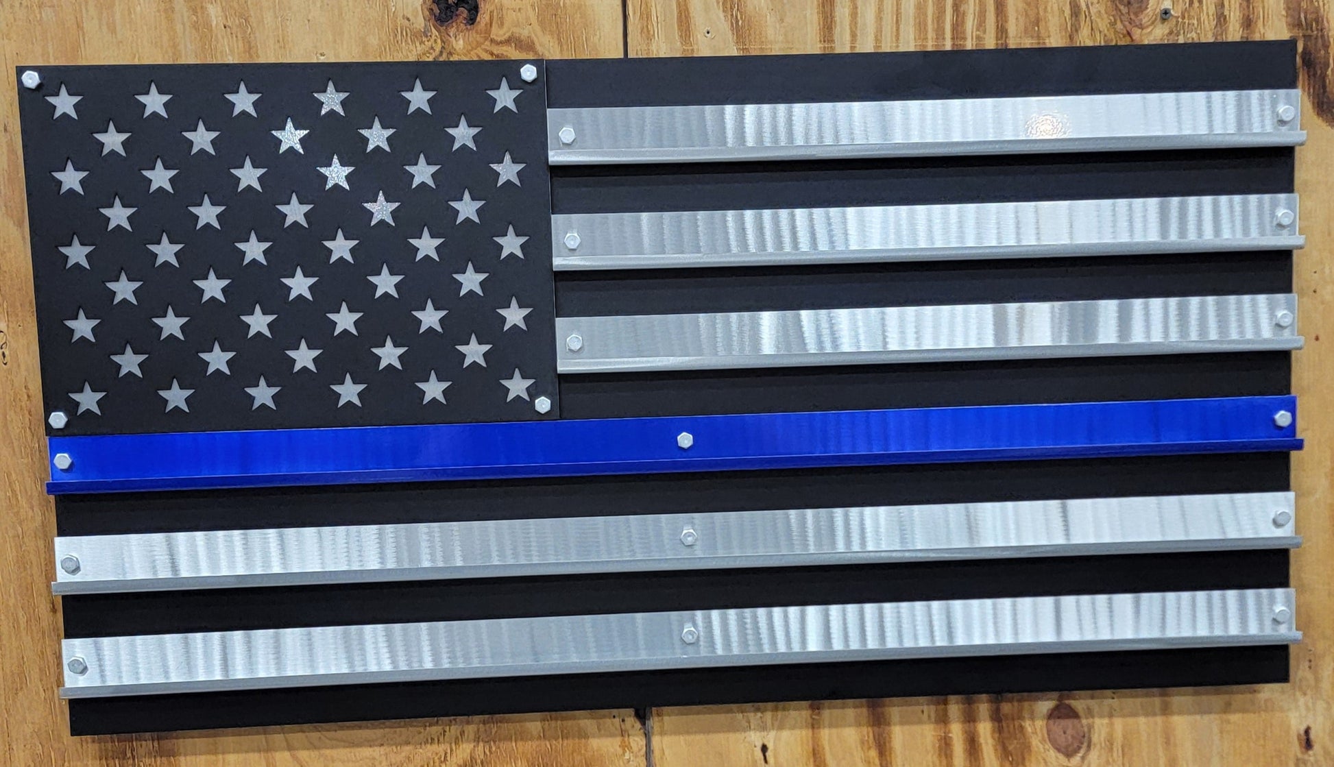 Blue Line American Flag Challenge Coin Flag 