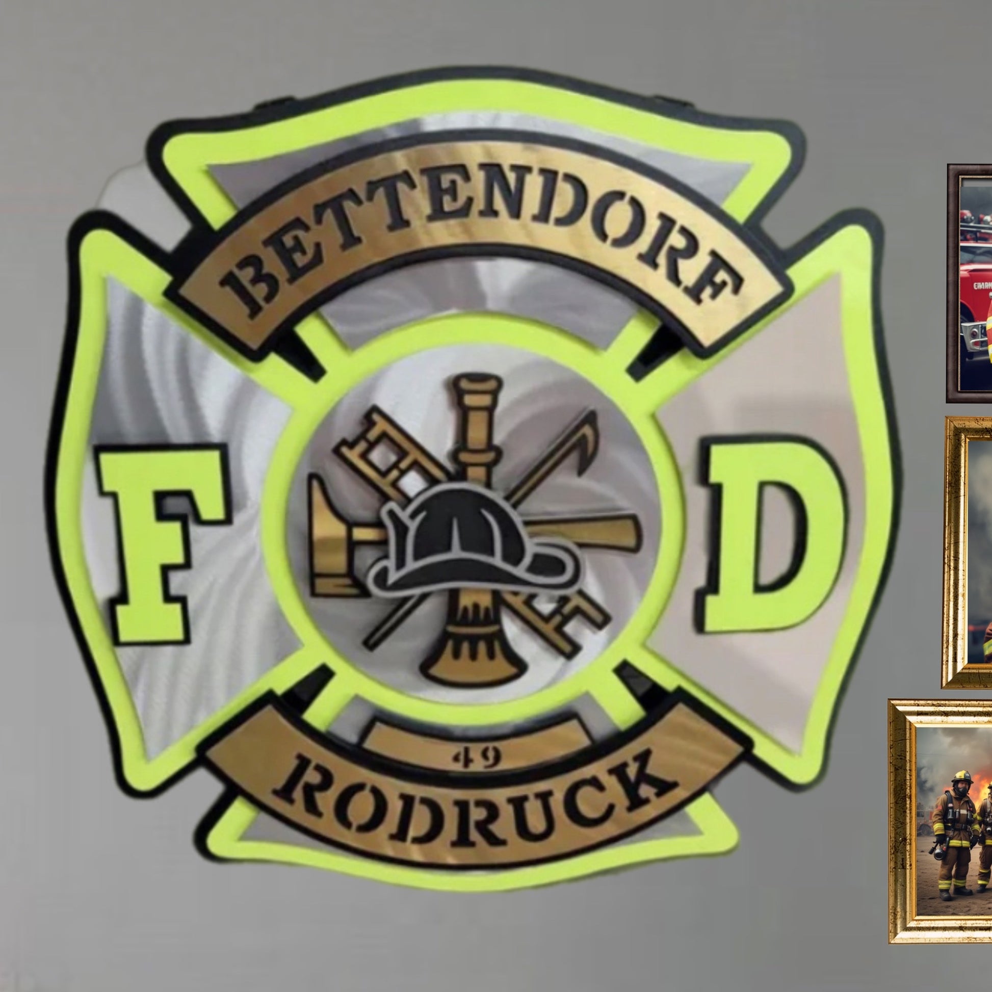 Firefighter sign Metal Art Design 