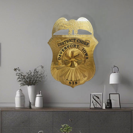 Wall Decor Of Davenport Iowa District Chief Badge