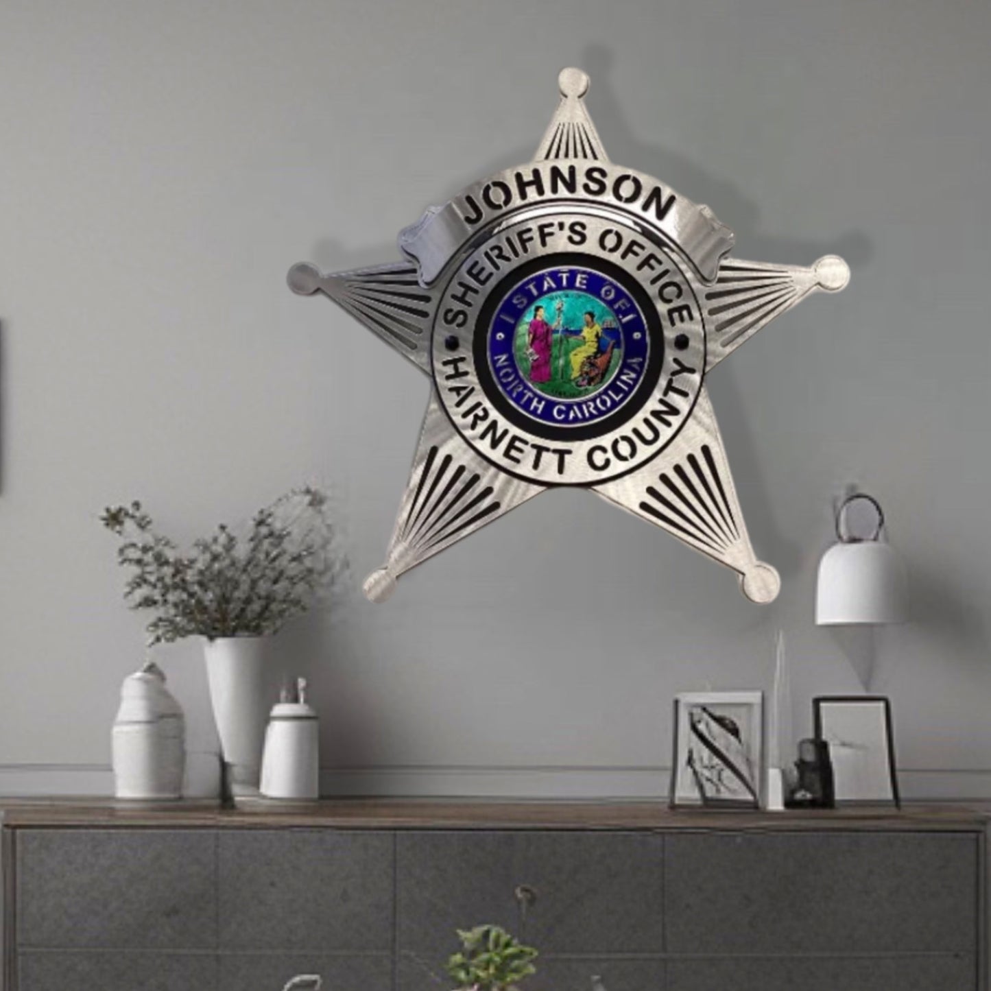 Wall Display Of Harnett County Sheriffs Office Badge