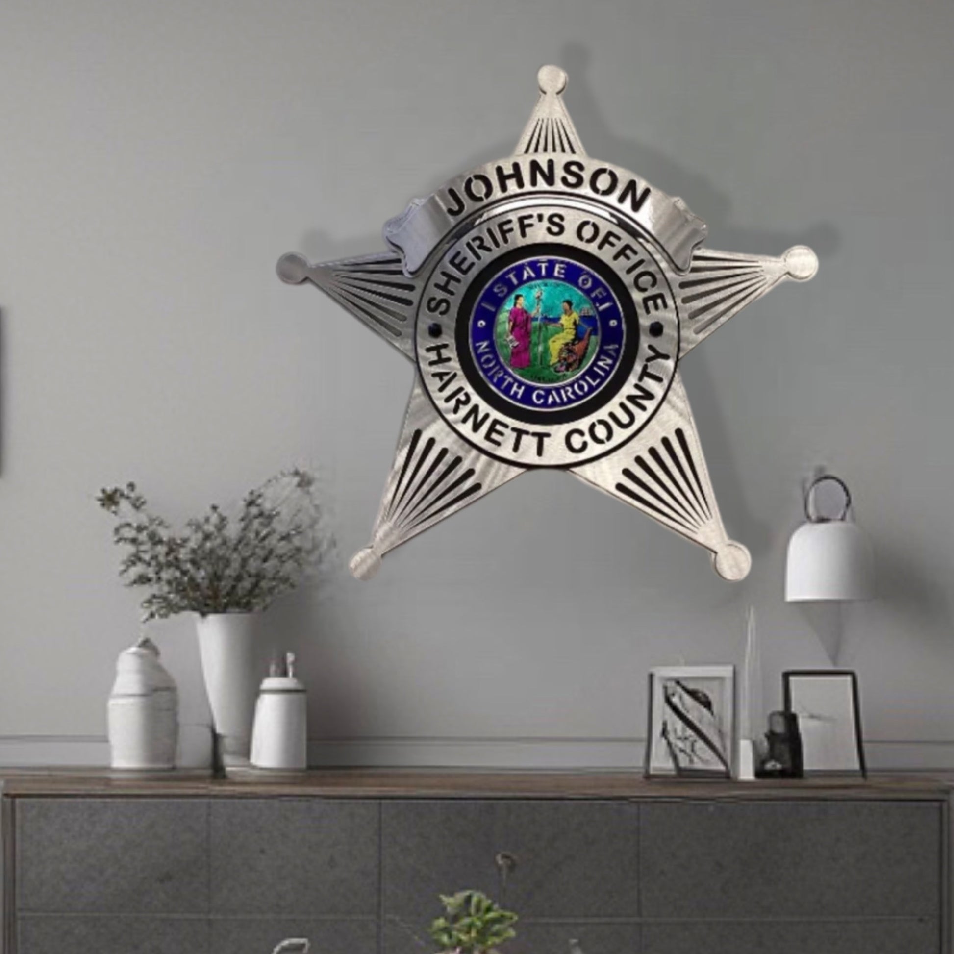 Wall Display Of Harnett County Sheriffs Office Badge