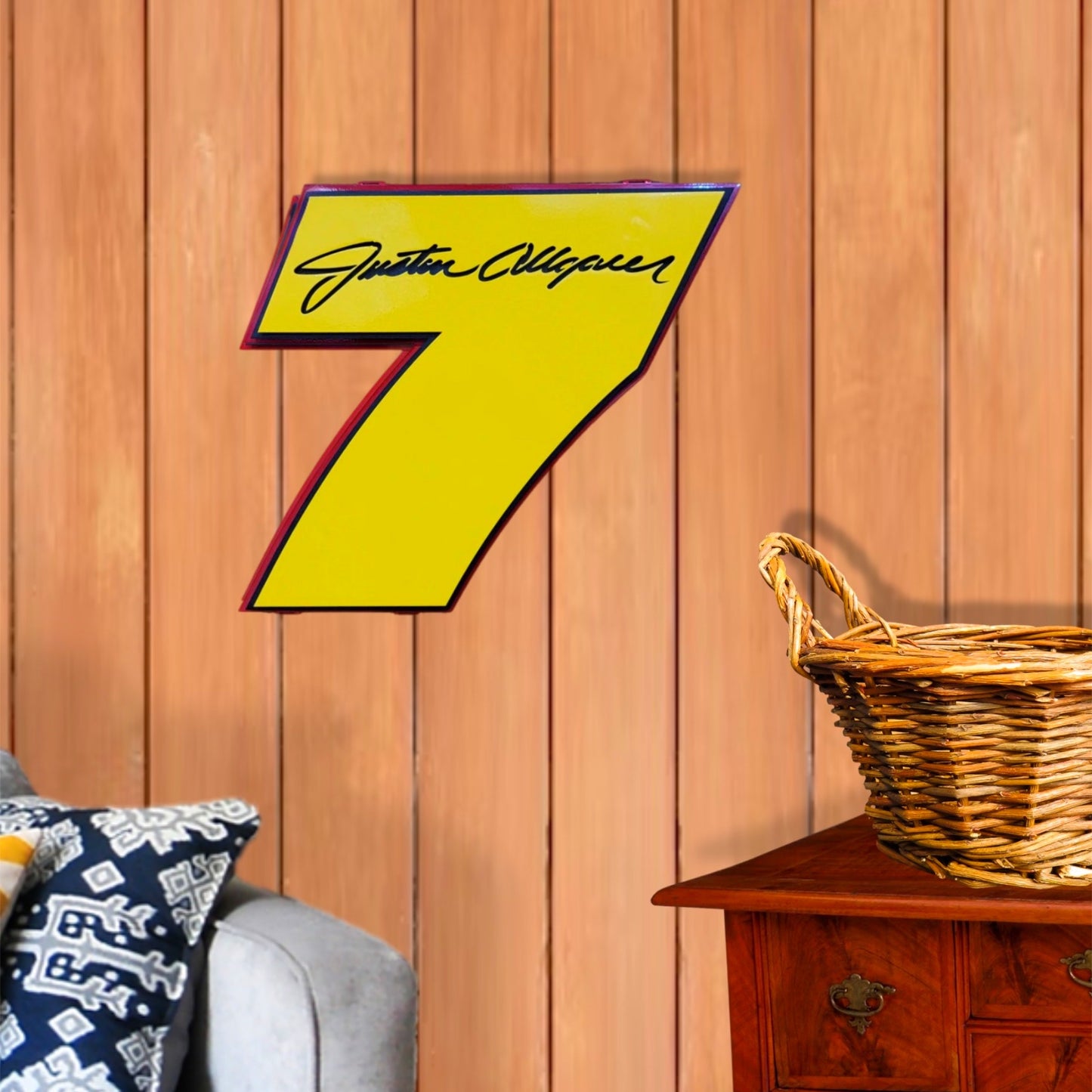 Premier Justin Allgaier #7 Number Door Name Plate Cutout